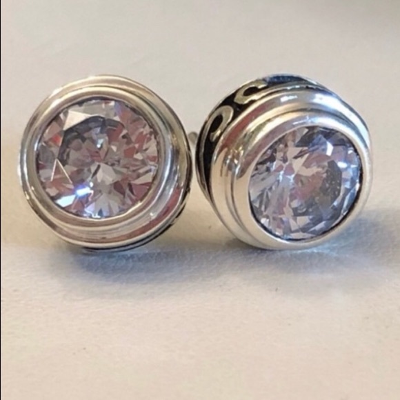 Silpada Sterling Silver CZ Harlequin Post Earrings - Picture 13 of 16